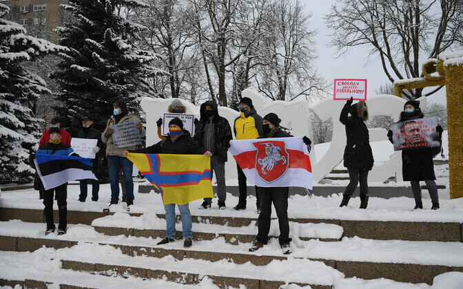 Miiting Aleksei Navalnõi toetuseks Narvas.