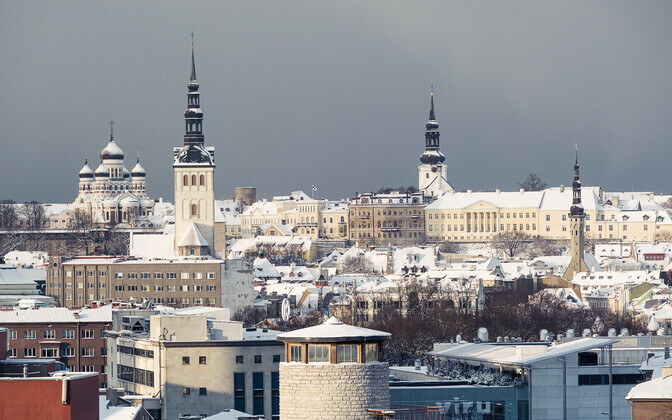Snow in Tallinn on February 1, 2021.
