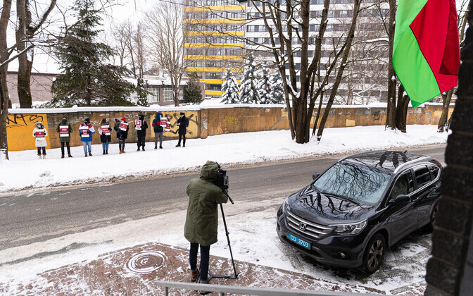 Möödunud aasta jaanuaris toimunud pikett Valgevene saatkonna ees.
