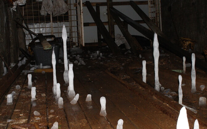 Eesti Kaevandusmuuseum. Tagurpidi jääpurikad.