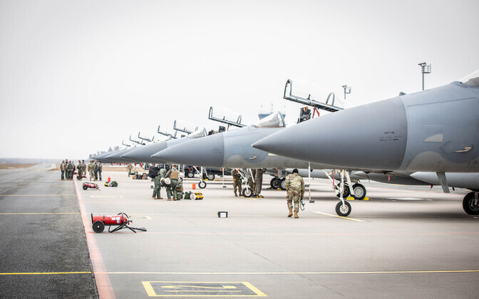 USAF F-15s and KC-135s arriving at Ämari on Monday.