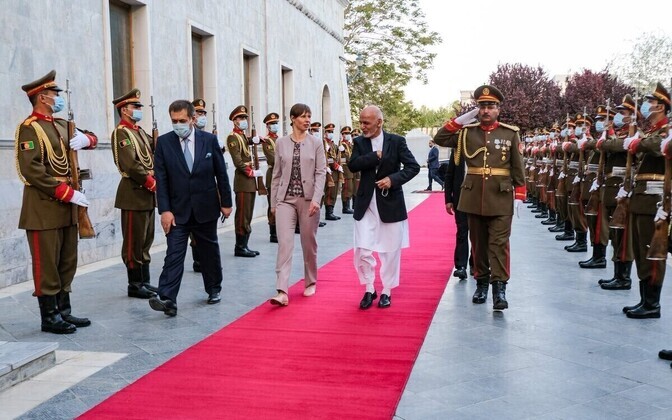 President Kersti Kaljulaid in the Afghan capital, Kabul, during her official visit on Wednesday, April 21 2021.