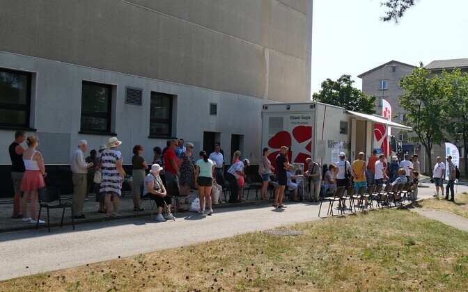 Vaccination bus visits Sillamäe, Ida-Viru County.