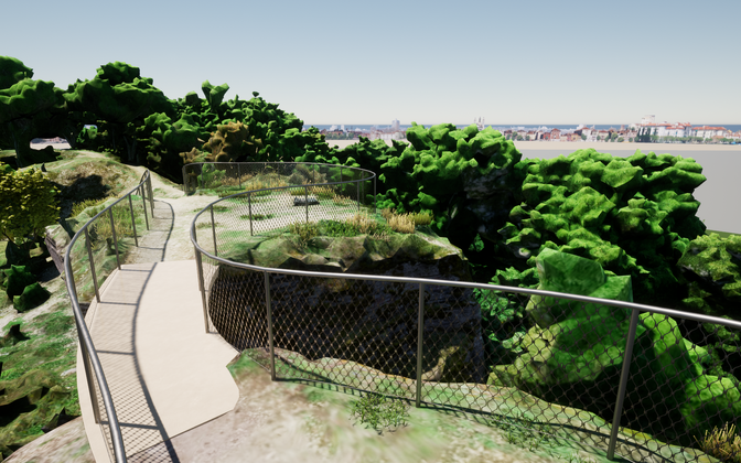 Maarjamäe plaekindi servale kavandatava silla ja vaateplatvormi võimalik eskiis