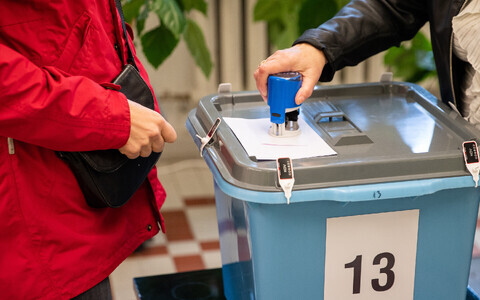 A ballot being stamped at the local elections in October 2021.