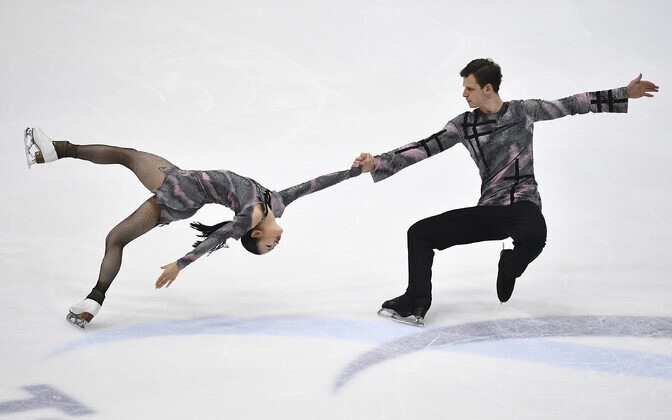 Чемпионат четырех континентов: пары, короткая программа. Одри Лу и Миша Митрофанов