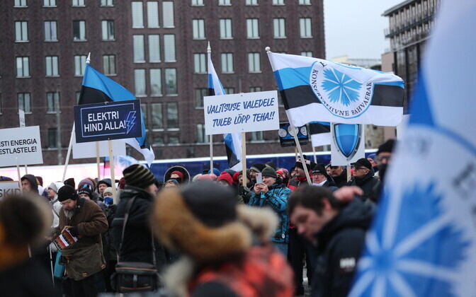 EKRE protest against high electricity prices and the governmental responses to them.