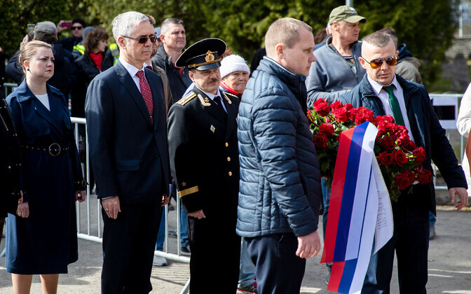 У Бронзового солдата 9 мая 2022 года.