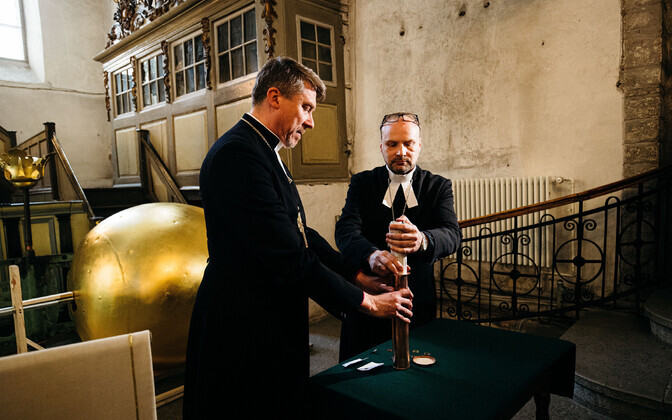 Golden dome restoration consecration at the Toomkirik, Tuesday, May 10 2022.
