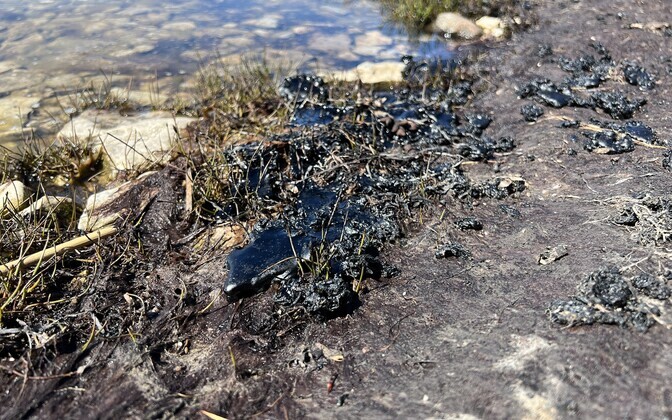 Mazut pollution found on the shores of the Western Estonian island of Vormsi. May 23, 2022.