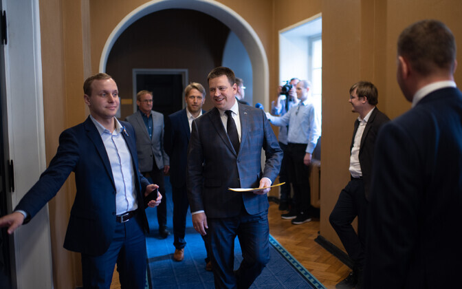 Isamaa delegation meeting with Center and EKRE counterparts at the Riigikogu, Wednesday, June 8 2022.