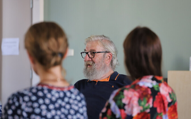 Actors' read of 'Three Tall Women' by Edward Albee, in progress at the Vanemuine Theater in Tartu.