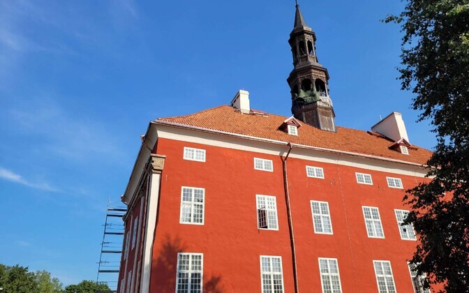 Narva Town Hall under reconstruction, August 2022