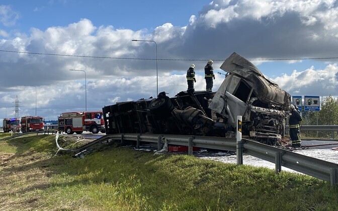 Aftermath of fatal accident near Imavere, September 28 2022.
