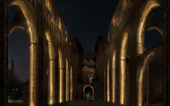 The winning entry in the Tartu Cathedral lighting design competition.