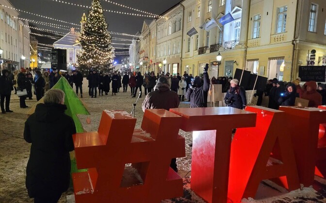 Tartu cultural workers protest.