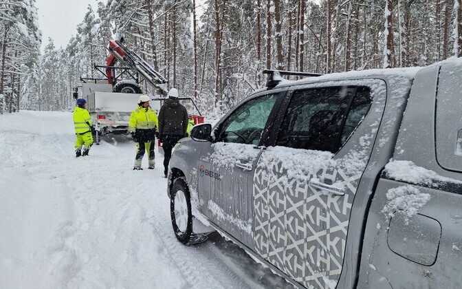 Аварийные работы на Сааремаа.