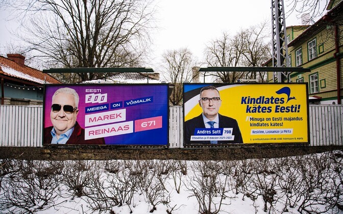 Eesti 200 and Reform election posters.