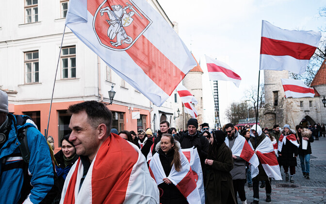 Belarusians in Estonia gathered in Tallinn on March 25 to mark Freedom Day.