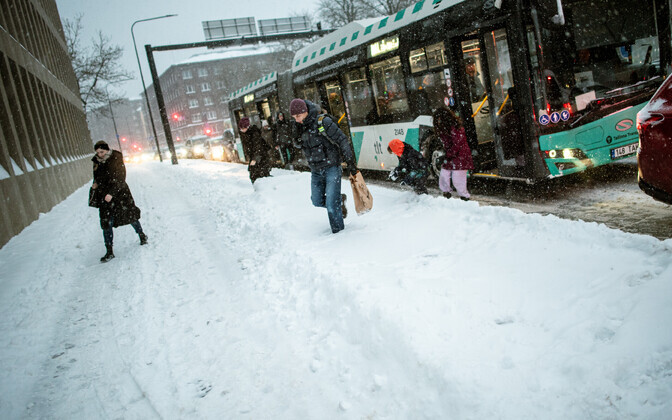 Lumised Tallinna tänavad 28. novembri hommikul