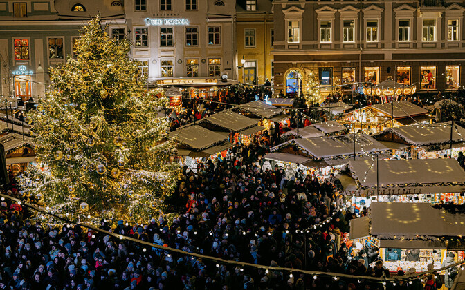 Tallinn's Old Town Christmas market 2023 opens in Rakeoja plats, Friday, December 1, 2023.