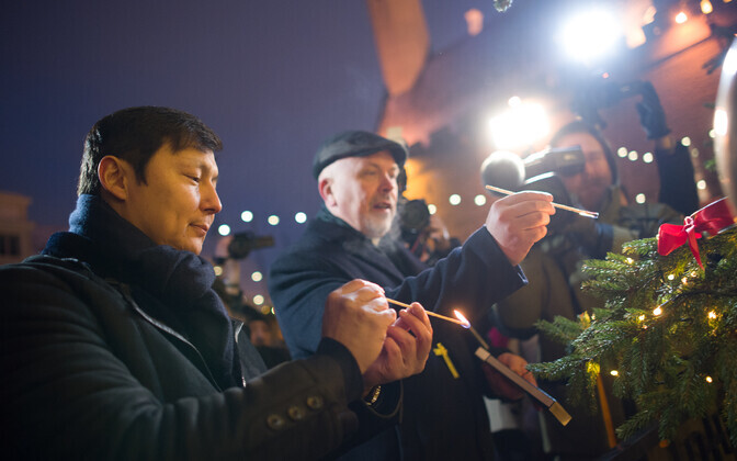 Advent candle lighting in Tallinn.