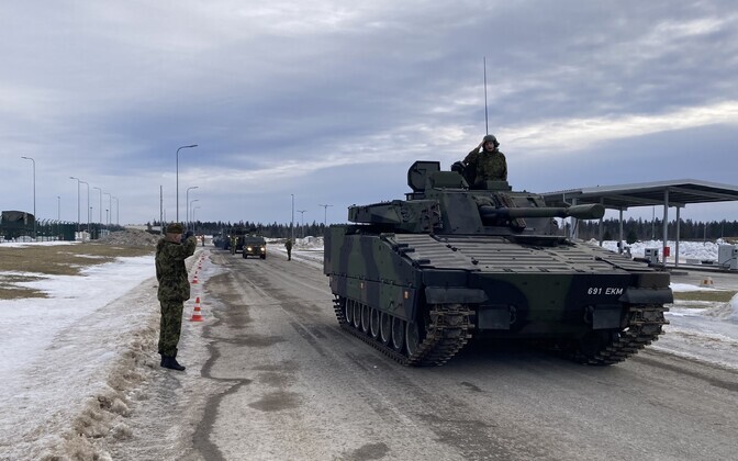 Pre-parade inspection of defense equipment in Tapa.