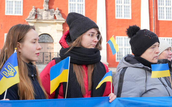 Aktsioon Stand For Ukraine in Narva, Sunday, February 25, 2024.