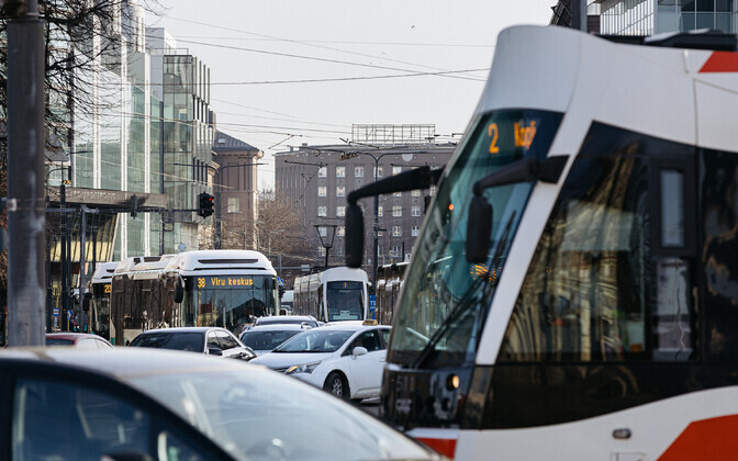 Gridlock in Tallinn on March 4, 2024.