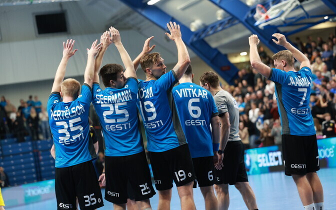 Estonia versus Ukraine handball world championships qualifier first leg in Tallinn, Wednesday, March 13, 2024.