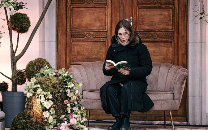 National Language Day reading outside the president's residence in Kadriorg, Thursday, March 14, 2024.