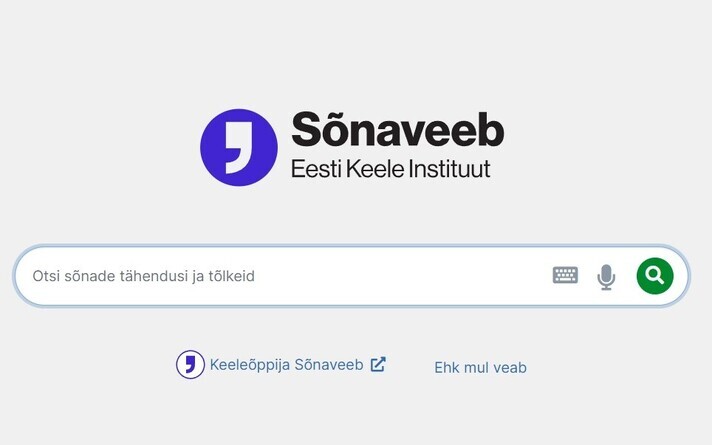 Sõnaveebi avaleht.
