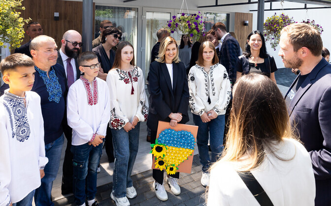 Estonia and the Olena Zelenska Foundation opened a new family-style group home in Zhytomyr, Ukraine, on Saturday. June 1, 2024.