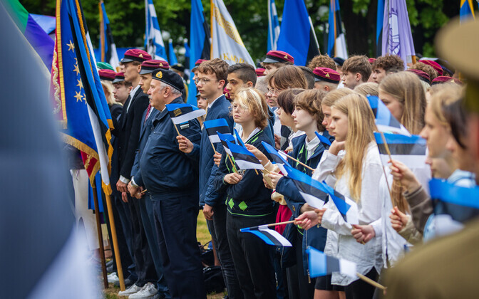 Riigilipu heiskamine Pika Hermanni torni Eesti lipu päeval