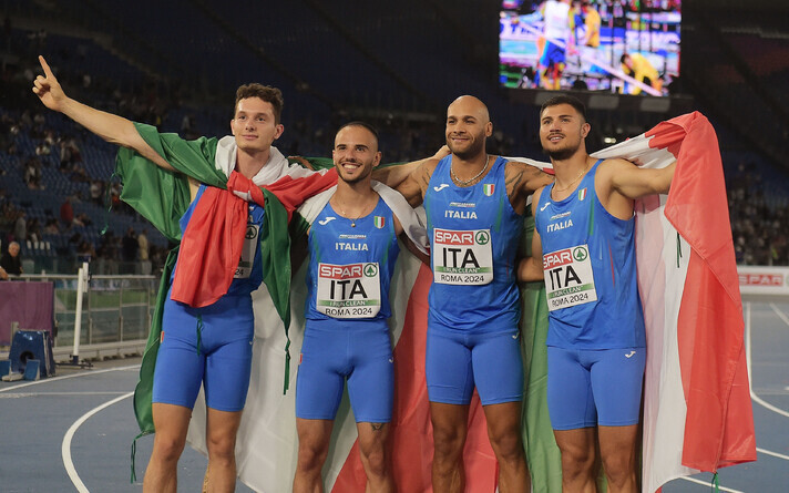 Itaalia võidukas 4 x 100 meetri teatemeeskond