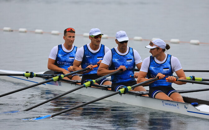 The Estonian men's quad sculls team took part in the Paris Olympics heats on Saturday, July 27.