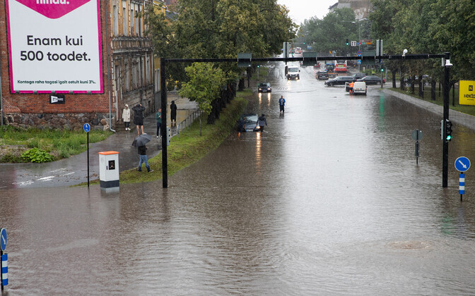 Üleujutus Riia maanteel Tartus. 6. august 2024.