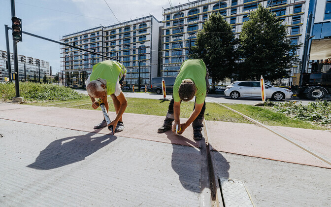 Дорожные работы в Таллинне летом 2024 года.