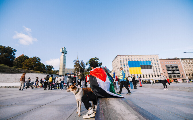 Акция в поддержку Палестины.