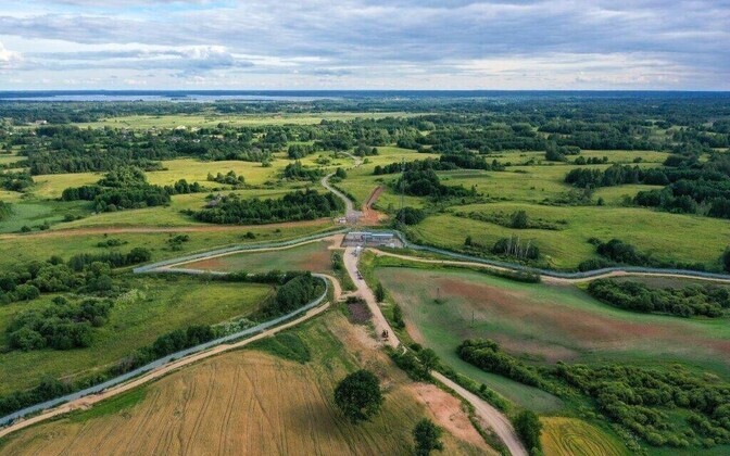 Работы по строительству инфраструктуры на сухопутных участках латвийско-белорусской границы.