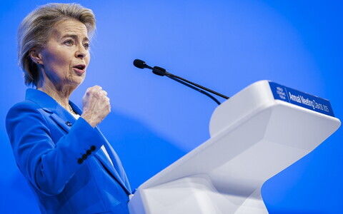 Председатель Европейской комиссии Урсула фон дер Ляйен на Давосском экономическом форуме.