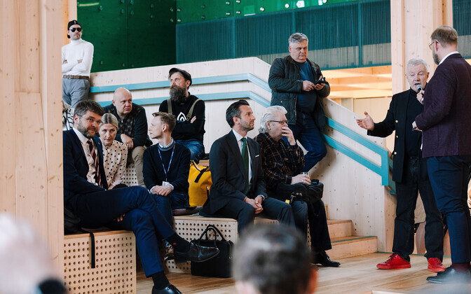 Public discussion of the draft design conditions for the planned Pelguranna tramway in Tallinn, held at Pelgulinna State High School, May 6, 2025.