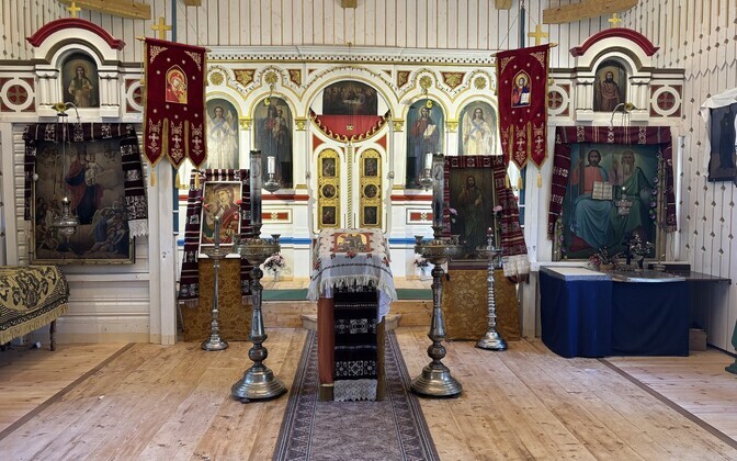 Interior of the newly restored Miikse church in Setomaa.
