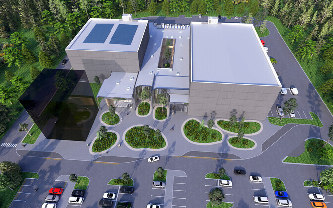 Construction underway on the Jõhvi film studio complex in Northeastern Estonia. August 2025.