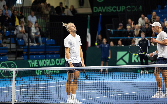 Mark Lajal ja Oliver Ojakäär Eesti ja Mehhiko vahelise Davise karikasarja kohtumisel