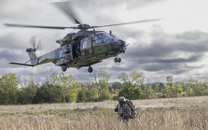 Exercise Pikne involving US Marines and French NH90 helicopters in Kaberneeme
