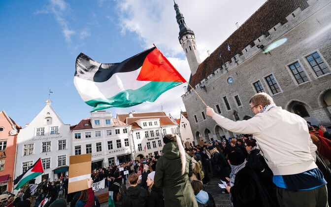 Meeleavaldus „Ärka üles, Eesti riik – Gazas toimub genotsiid!“.