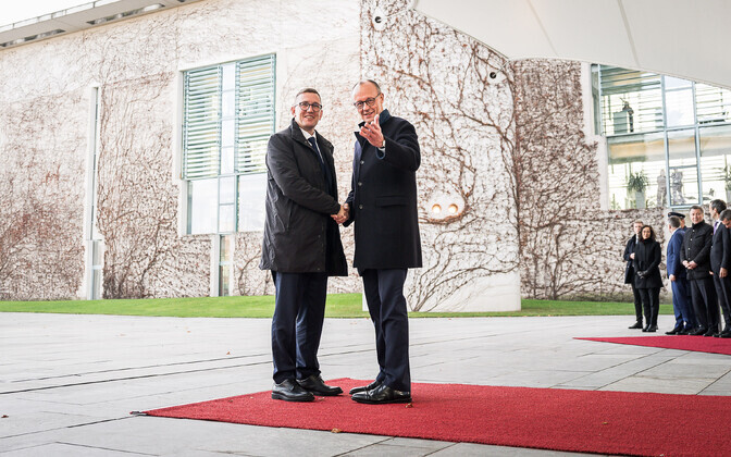 Peaminister Kristen Michal koos Saksa kantsler Friedrich Merziga.