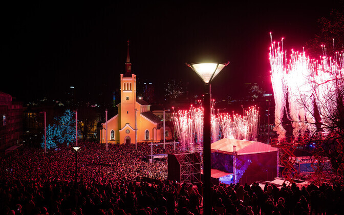 Празднование Нового года в Таллинне.