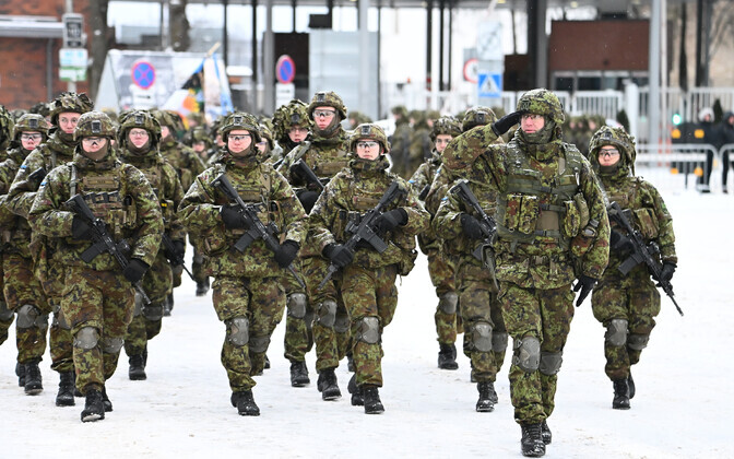 Торжественное построение в Нарве по случаю 106-й годовщины перемирия в Освободительной войне.
